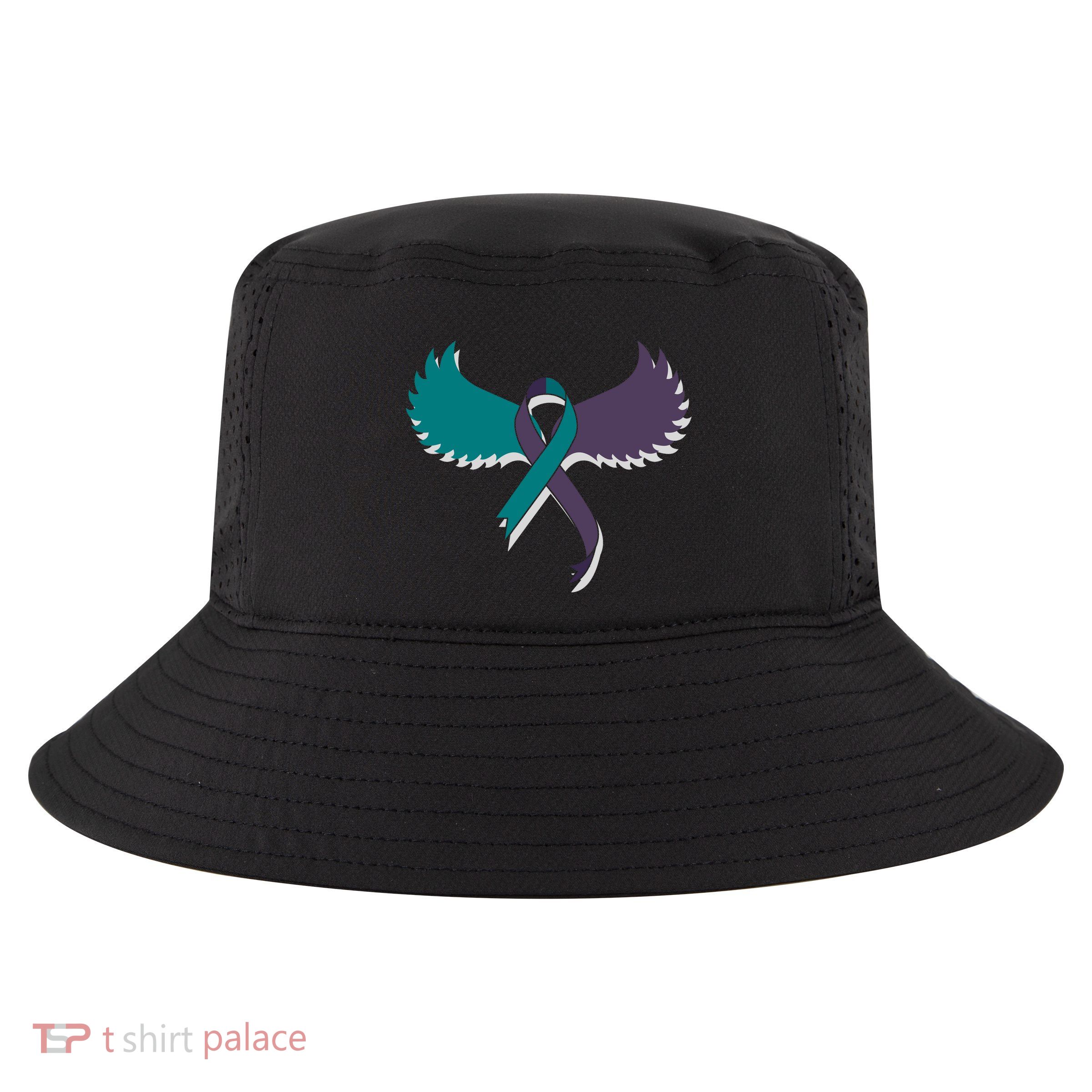 Suicide Prevention Angle Wings Awareness Ribbon Cool Comfort Performance Bucket Hat