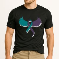 Suicide Prevention Angle Wings Awareness Ribbon Cooling Performance Crew T-Shirt
