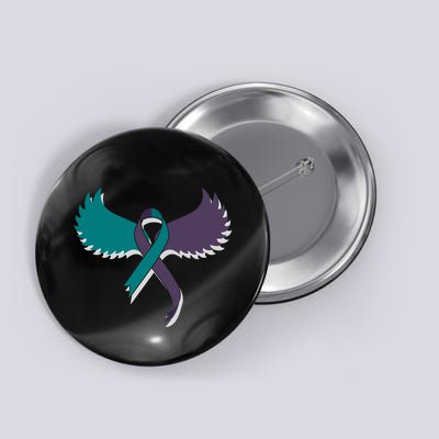 Suicide Prevention Angle Wings Awareness Ribbon Button
