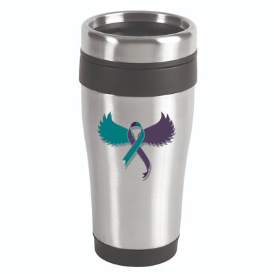 Suicide Prevention Angle Wings Awareness Ribbon 16oz Travel Tumbler