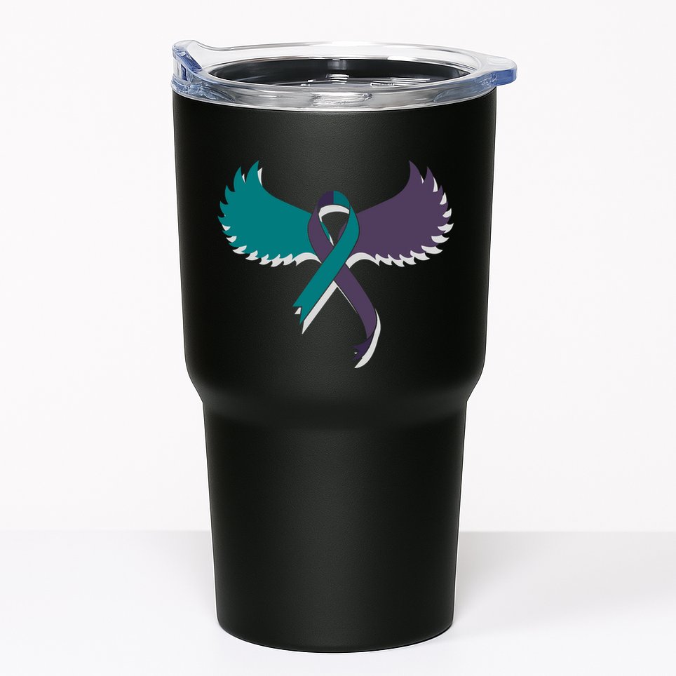 Suicide Prevention Angle Wings Awareness Ribbon Tumbler