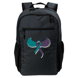 Suicide Prevention Angle Wings Awareness Ribbon Daily Commute Backpack