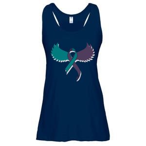 Suicide Prevention Angle Wings Awareness Ribbon Ladies Essential Flowy Tank