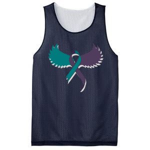 Suicide Prevention Angle Wings Awareness Ribbon Mesh Reversible Basketball Jersey Tank