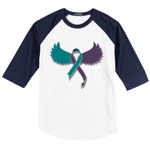 Suicide Prevention Angle Wings Awareness Ribbon Baseball Sleeve Shirt