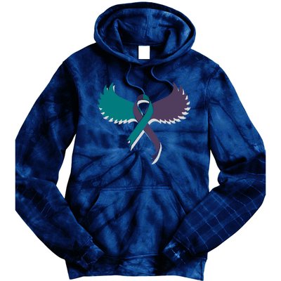 Suicide Prevention Angle Wings Awareness Ribbon Tie Dye Hoodie