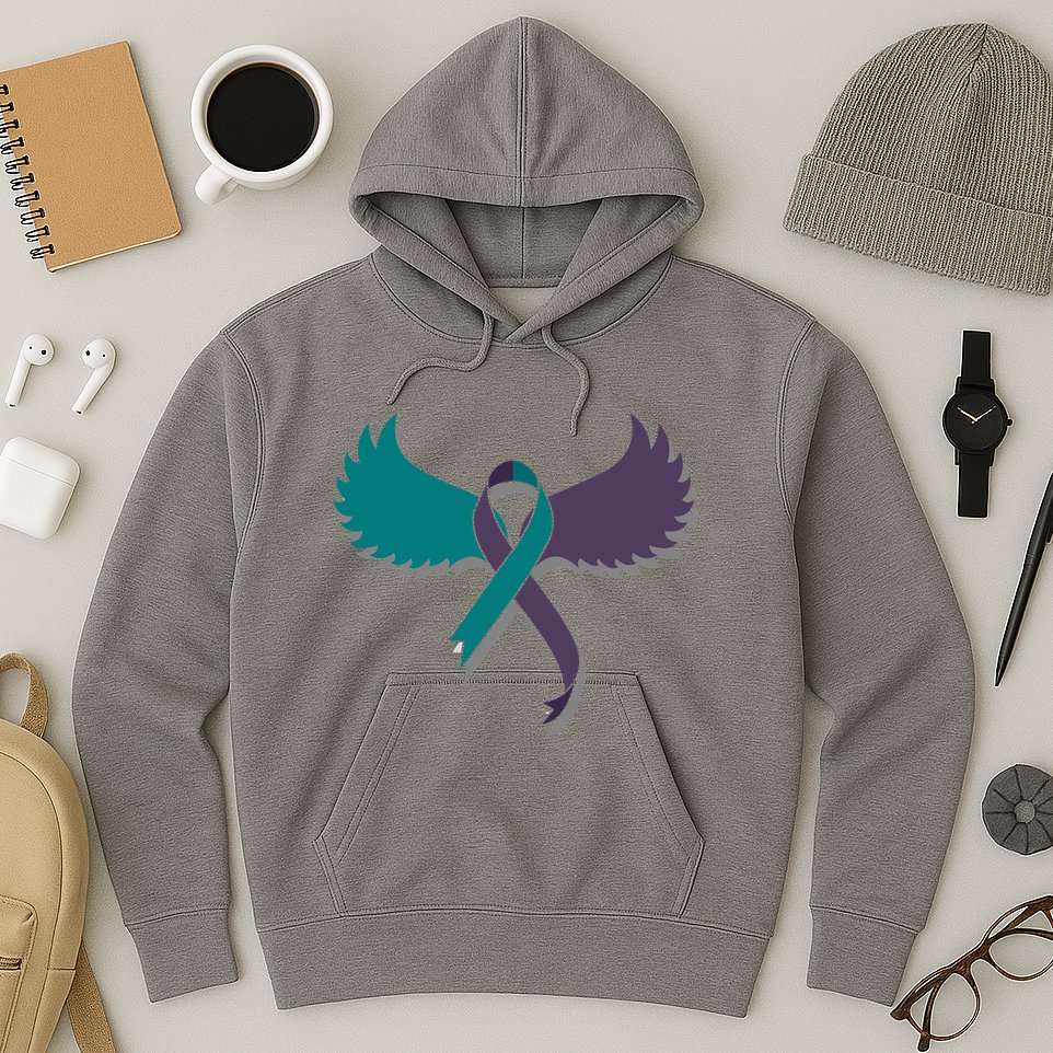 Suicide Prevention Angle Wings Awareness Ribbon Hoodie