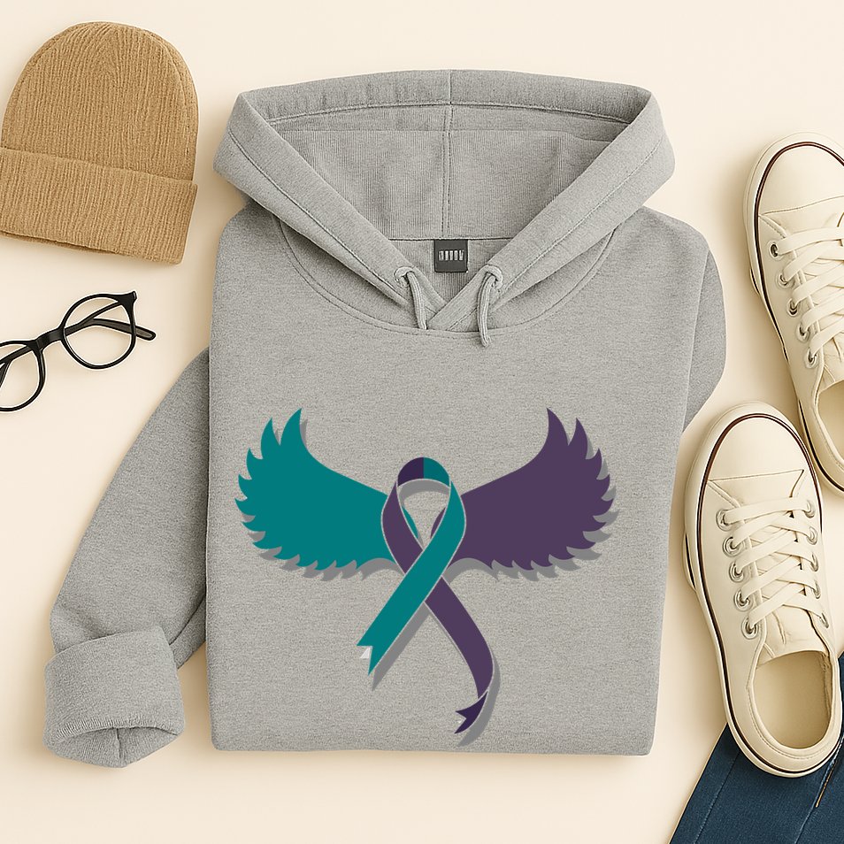 Suicide Prevention Angle Wings Awareness Ribbon Hoodie