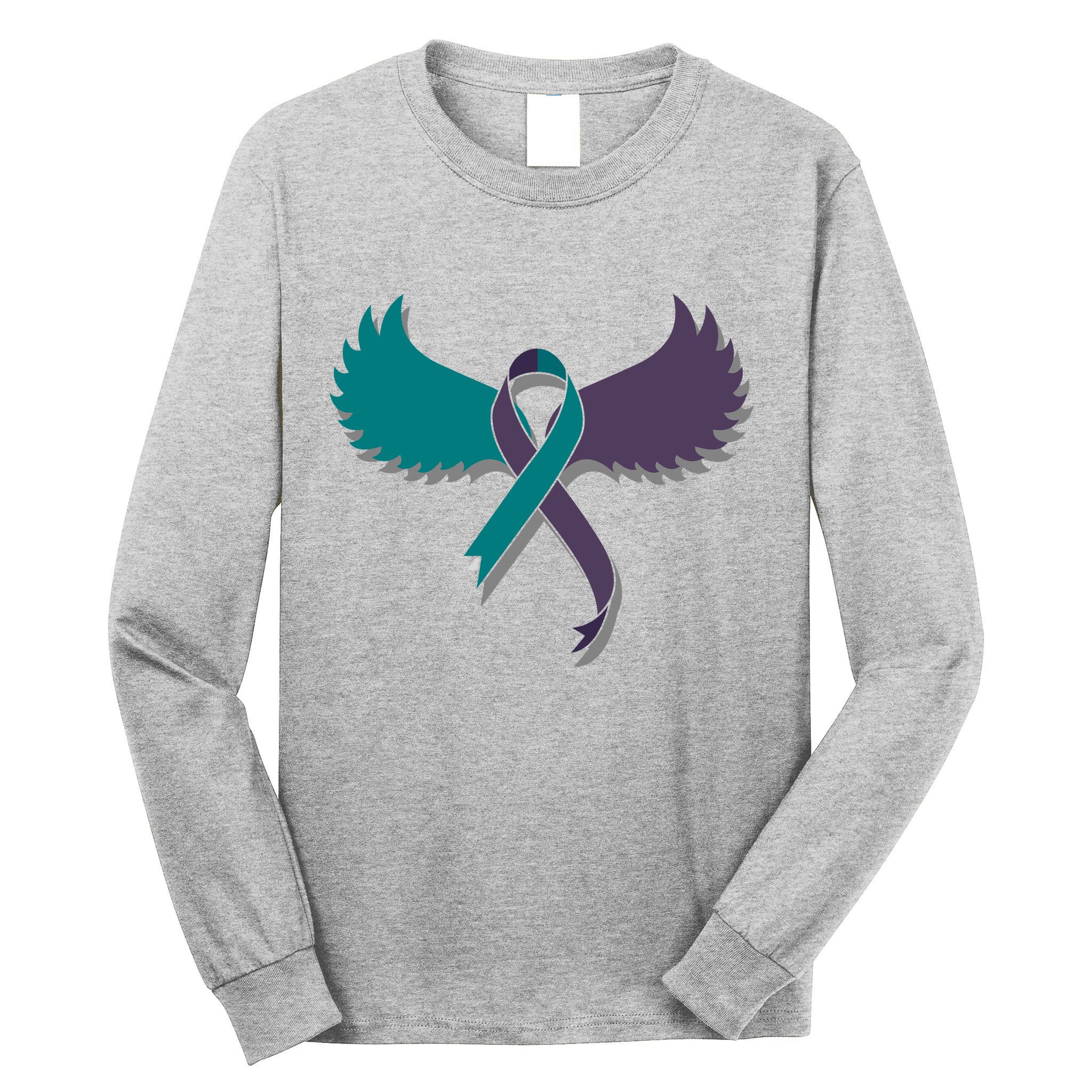 Suicide Prevention Angle Wings Awareness Ribbon Long Sleeve Shirt