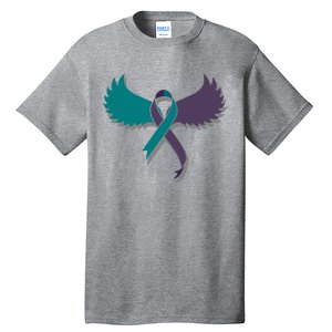 Suicide Prevention Angle Wings Awareness Ribbon Tall T-Shirt