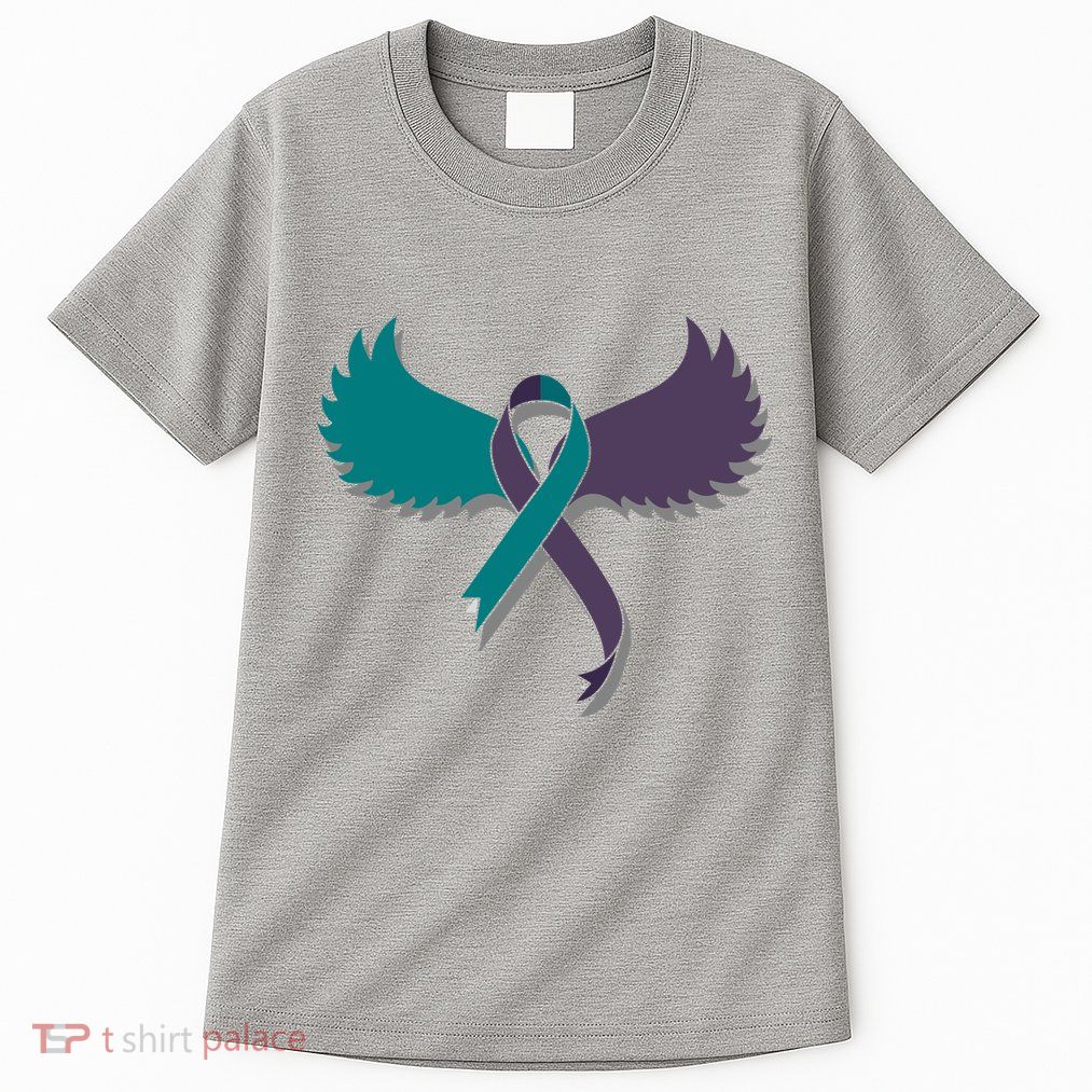 Suicide Prevention Angle Wings Awareness Ribbon Tall T-Shirt