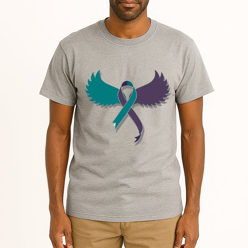 Suicide Prevention Angle Wings Awareness Ribbon Tall T-Shirt