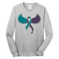 Suicide Prevention Angle Wings Awareness Ribbon Tall Long Sleeve T-Shirt