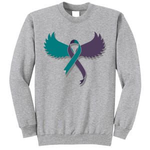 Suicide Prevention Angle Wings Awareness Ribbon Tall Sweatshirt