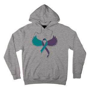 Suicide Prevention Angle Wings Awareness Ribbon Tall Hoodie