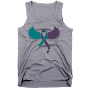 Suicide Prevention Angle Wings Awareness Ribbon Tank Top