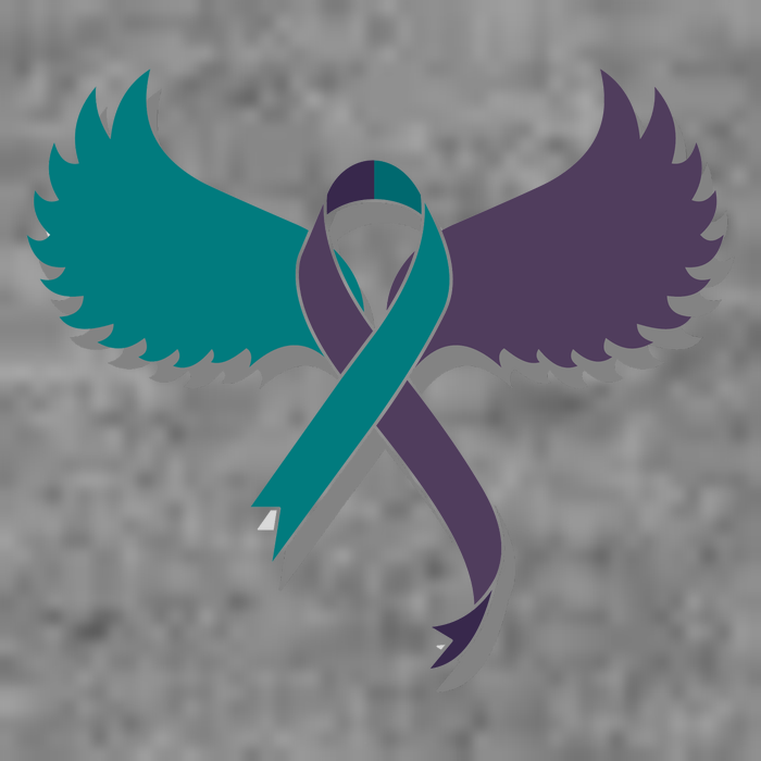 Suicide Prevention Angle Wings Awareness Ribbon Cropped Pullover Crew