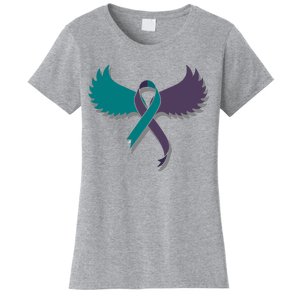 Suicide Prevention Angle Wings Awareness Ribbon Women's T-Shirt