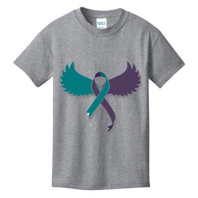 Suicide Prevention Angle Wings Awareness Ribbon Kids T-Shirt