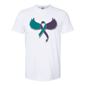 Suicide Prevention Angle Wings Awareness Ribbon Softstyle CVC T-Shirt