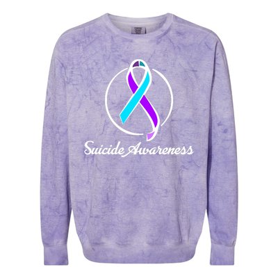 Suicide Prevention Awareness Ribbon Colorblast Crewneck Sweatshirt