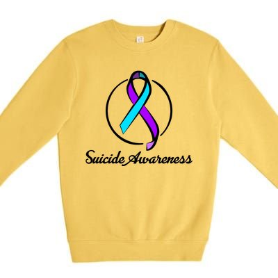 Suicide Prevention Awareness Ribbon Premium Crewneck Sweatshirt