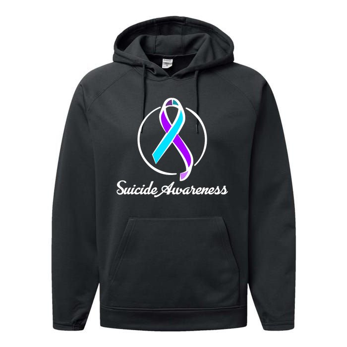 Suicide Prevention Awareness Ribbon Performance Fleece Hoodie