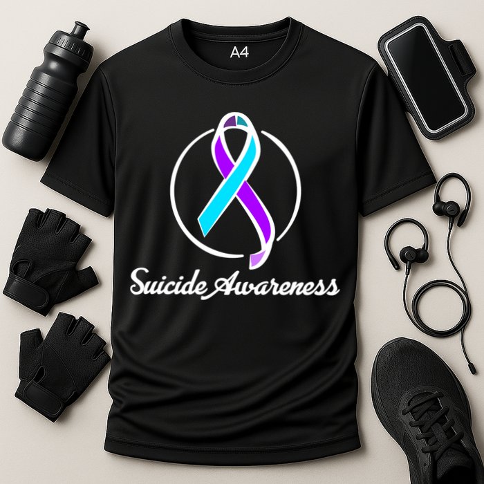Suicide Prevention Awareness Ribbon Cooling Performance Crew T-Shirt