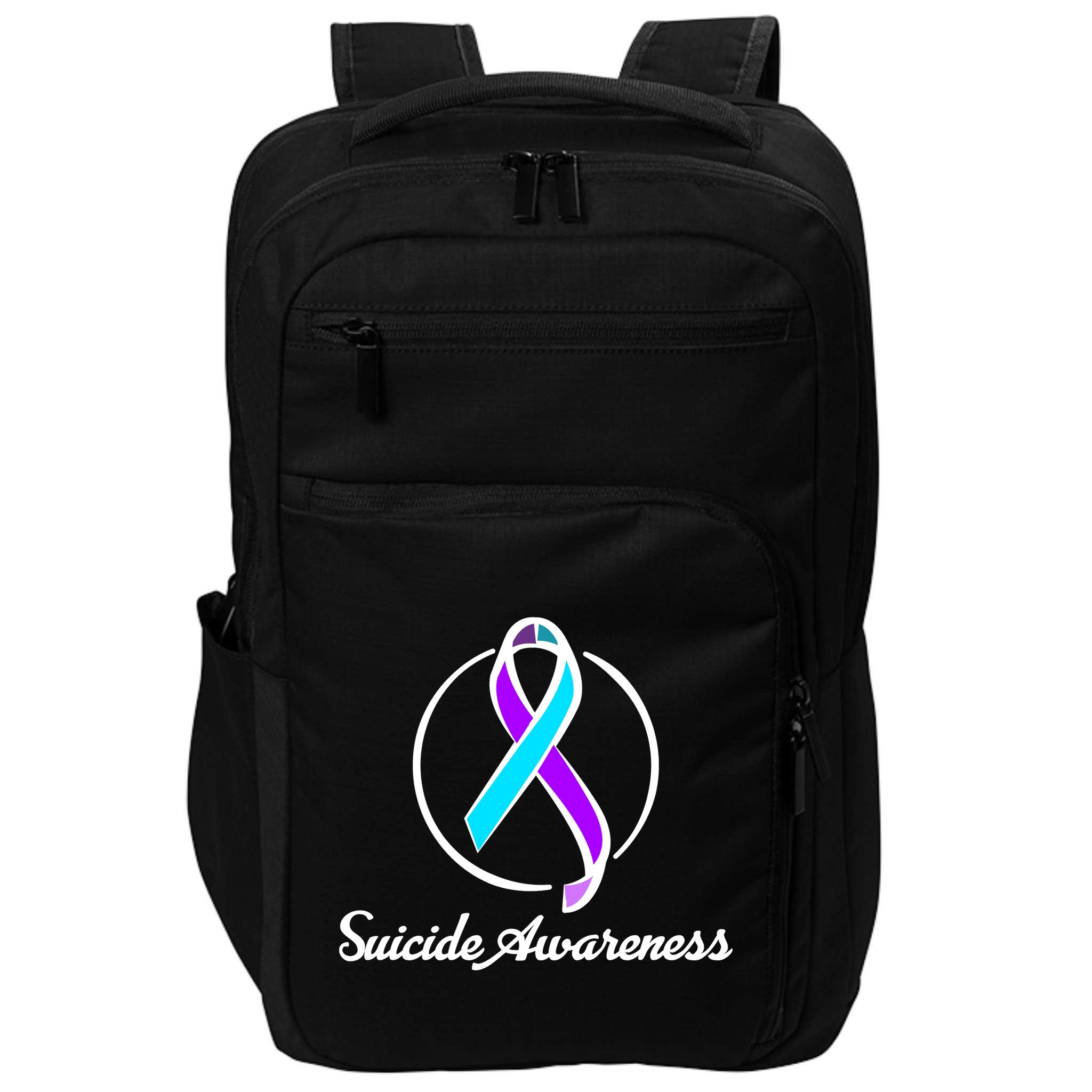 Suicide Prevention Awareness Ribbon Impact Tech Backpack