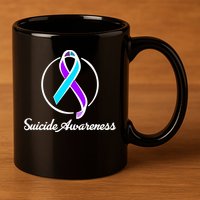Suicide Prevention Awareness Ribbon 11oz C Handle Ceramic Mug