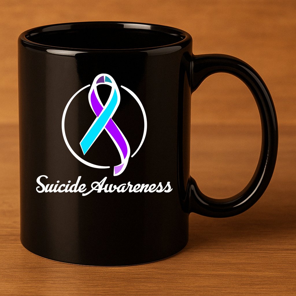 Suicide Prevention Awareness Ribbon 11oz C Handle Ceramic Mug