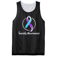 Suicide Prevention Awareness Ribbon Mesh Reversible Basketball Jersey Tank