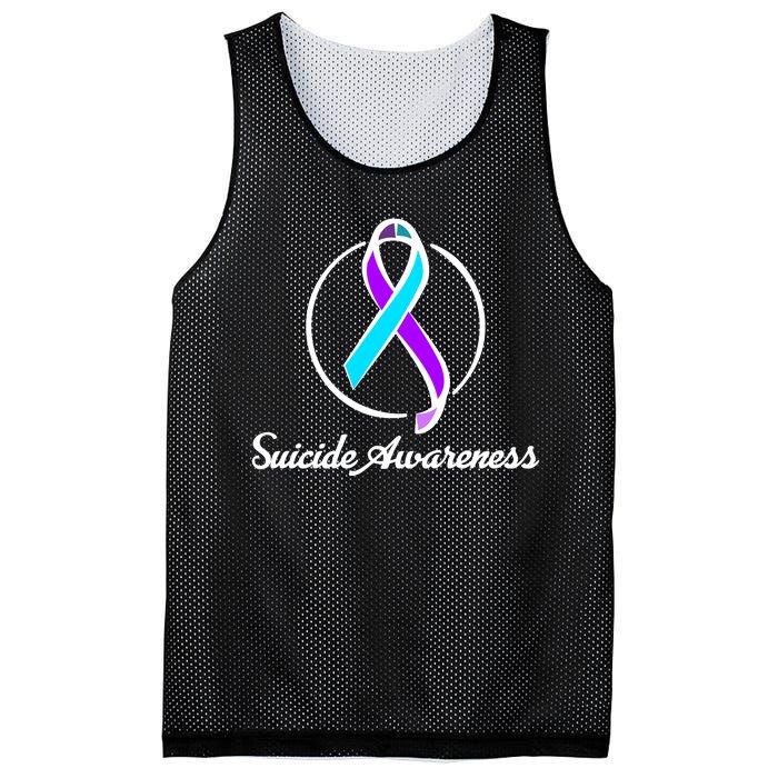 Suicide Prevention Awareness Ribbon Mesh Reversible Basketball Jersey Tank