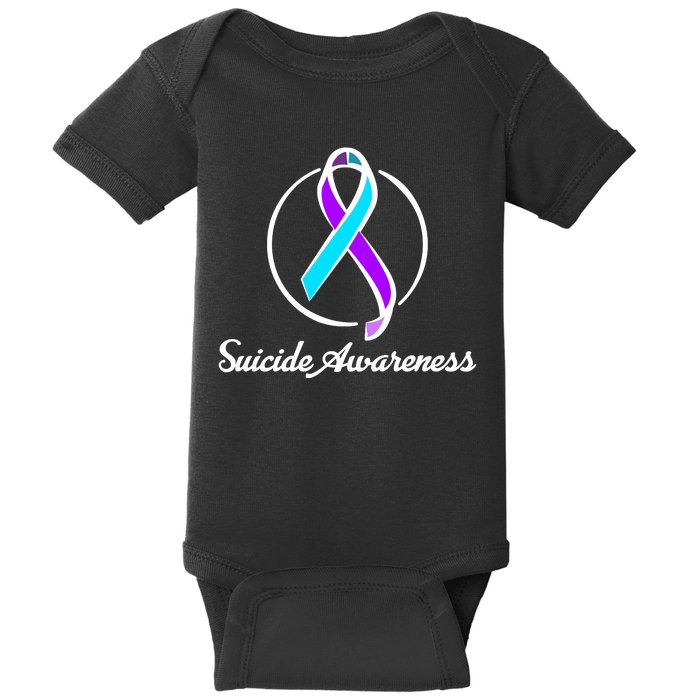 Suicide Prevention Awareness Ribbon Baby Bodysuit