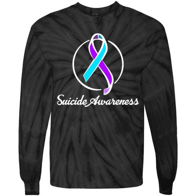 Suicide Prevention Awareness Ribbon Tie-Dye Long Sleeve Shirt