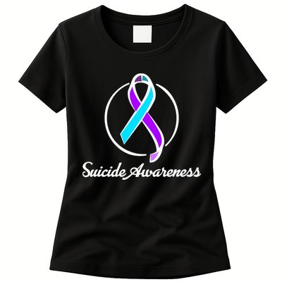 Suicide Prevention Awareness Ribbon Womens T-Shirt