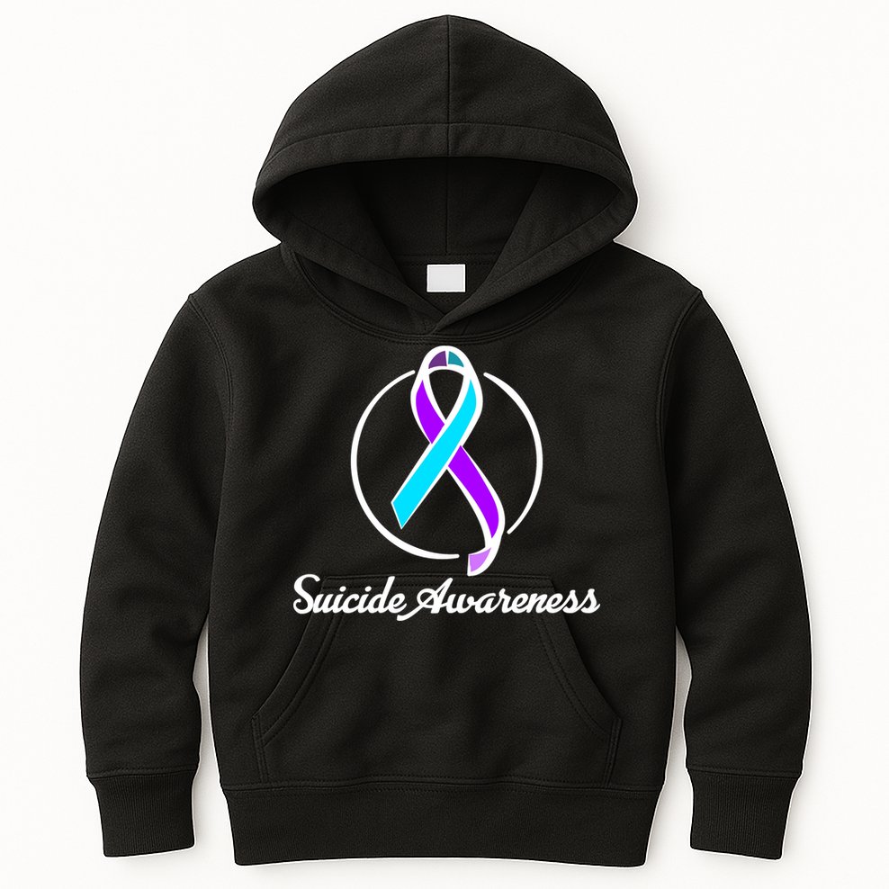 Suicide Prevention Awareness Ribbon Kids Hoodie