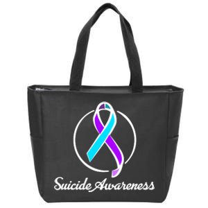 Suicide Prevention Awareness Ribbon Zip Tote Bag