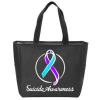 Suicide Prevention Awareness Ribbon Zip Tote Bag