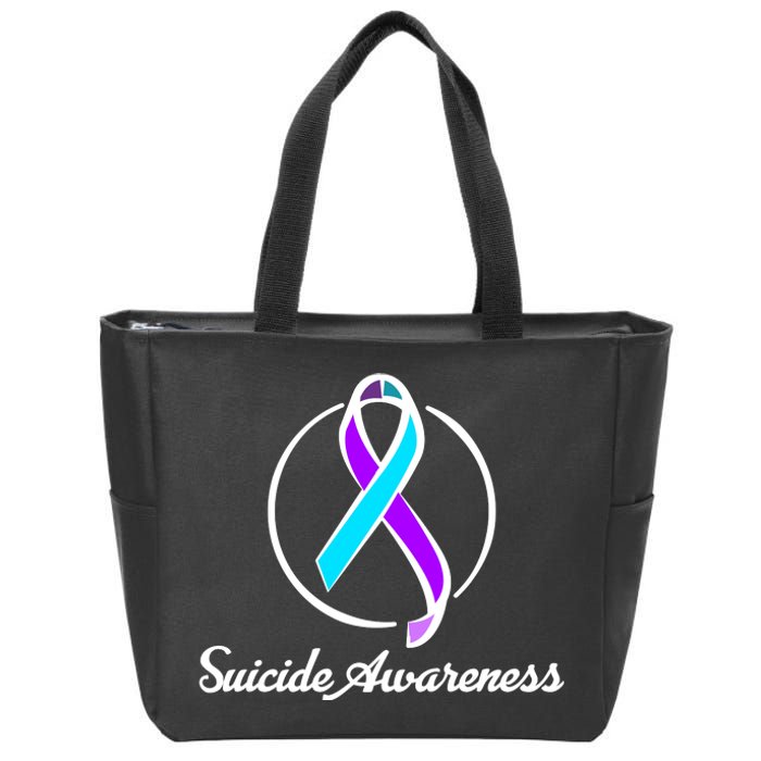 Suicide Prevention Awareness Ribbon Zip Tote Bag