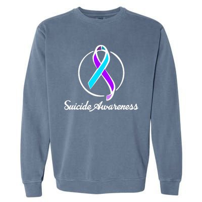 Suicide Prevention Awareness Ribbon Garment-Dyed Sweatshirt