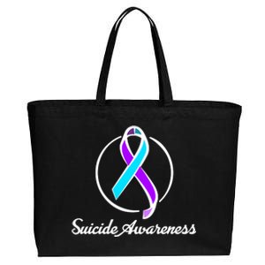 Suicide Prevention Awareness Ribbon Cotton Canvas Jumbo Tote