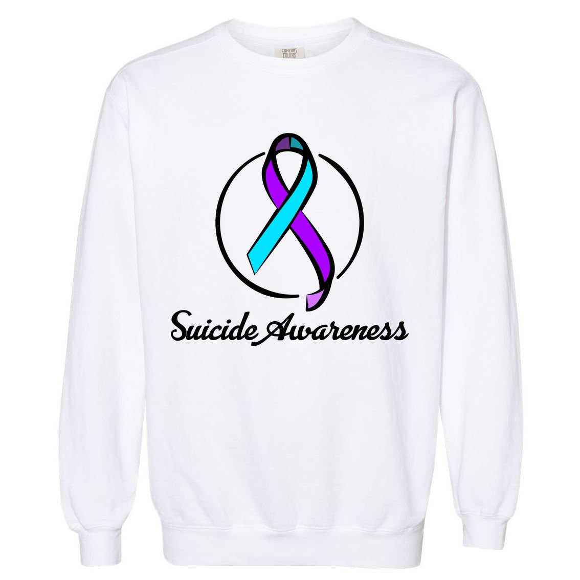 Suicide Prevention Awareness Ribbon Garment-Dyed Sweatshirt