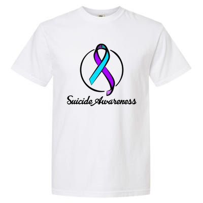 Suicide Prevention Awareness Ribbon Garment-Dyed Heavyweight T-Shirt