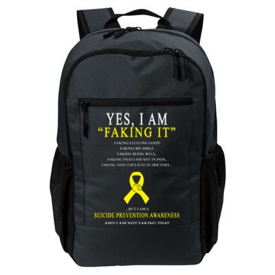 Suicide Prevention Faking It Quote Daily Commute Backpack