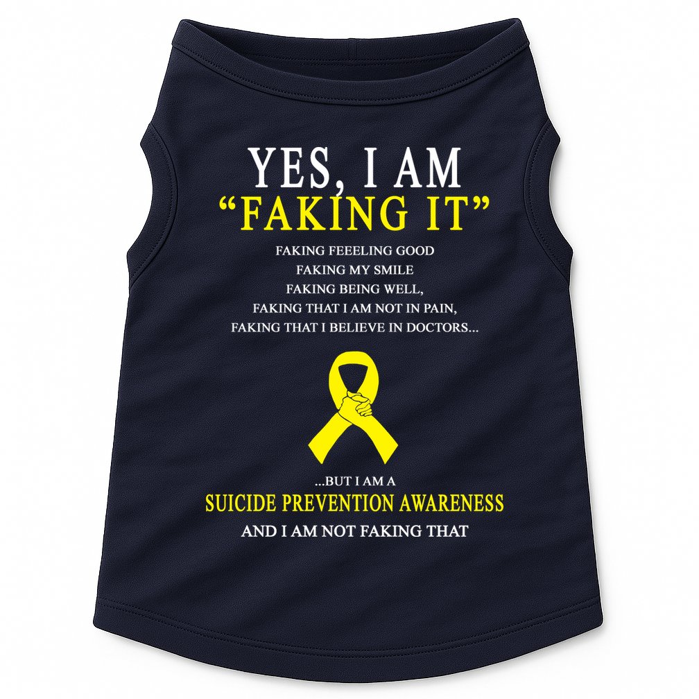 Suicide Prevention Faking It Quote Doggie Tank