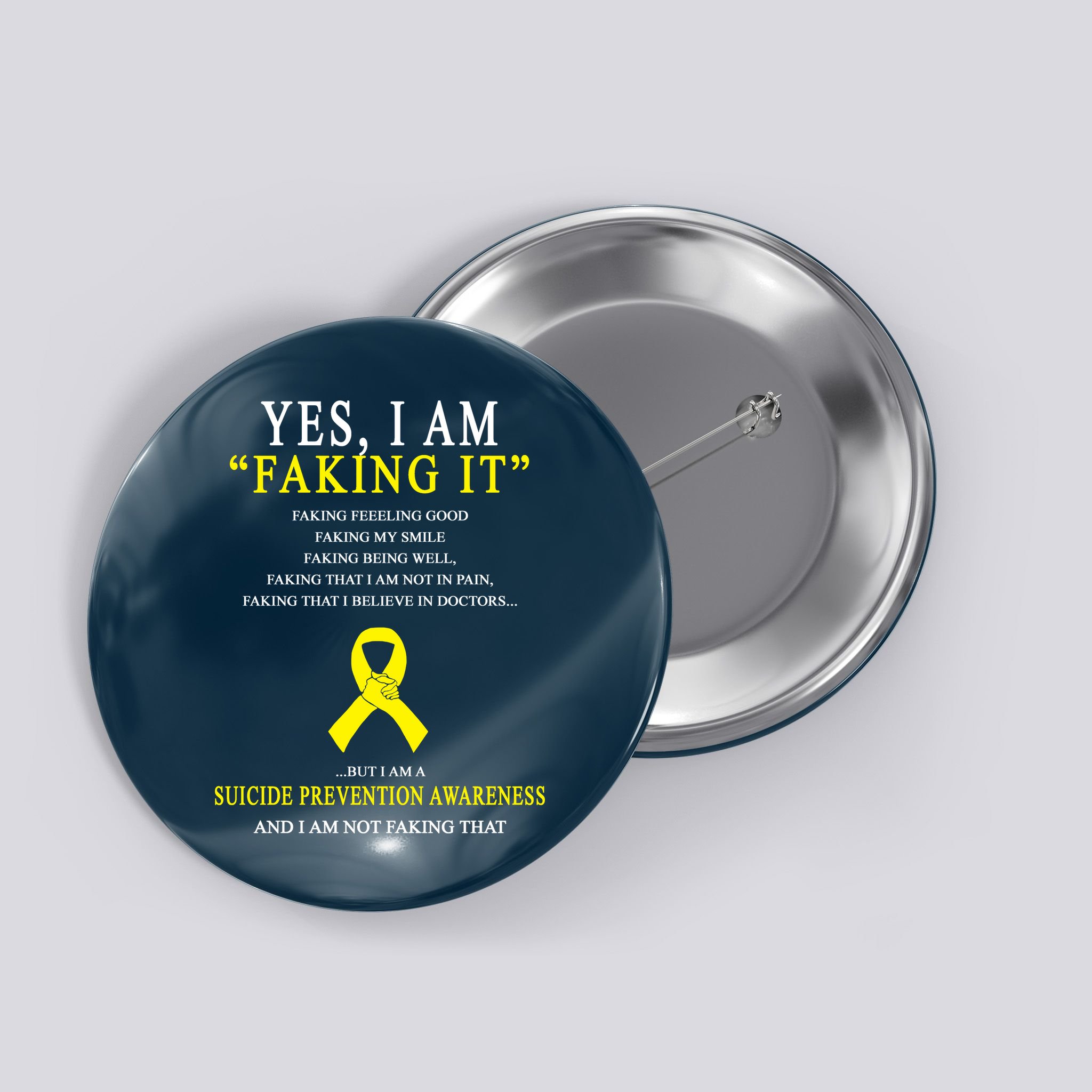 Suicide Prevention Faking It Quote Button
