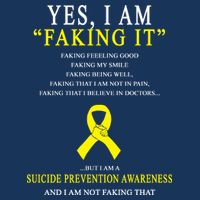 Suicide Prevention Faking It Quote 7-Panel Snapback Hat