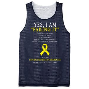 Suicide Prevention Faking It Quote Mesh Reversible Basketball Jersey Tank