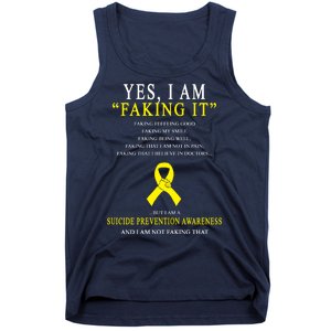 Suicide Prevention Faking It Quote Tank Top